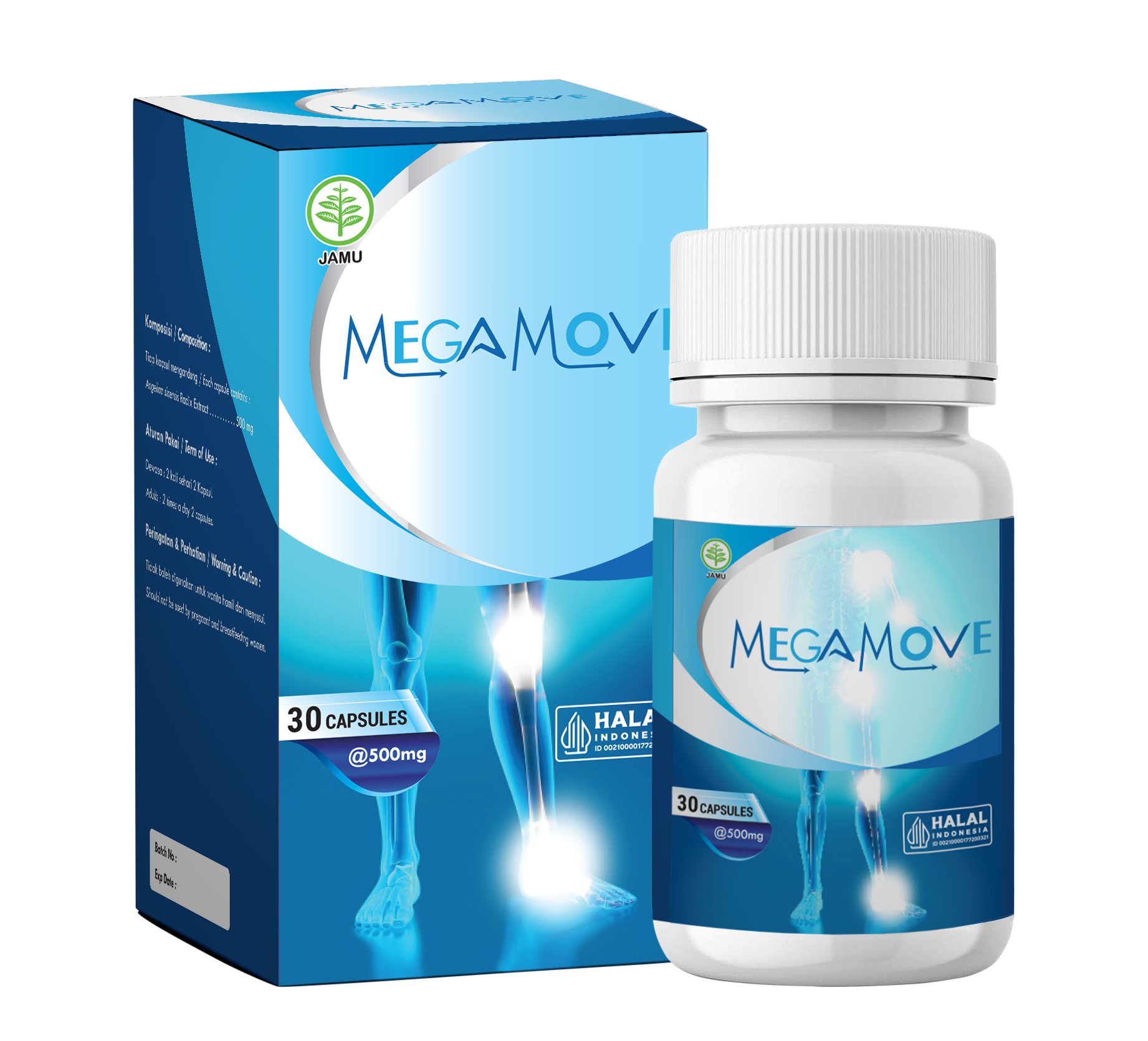 Megamove - Suplemen herbal organik untuk mendukung kesehatan sendi